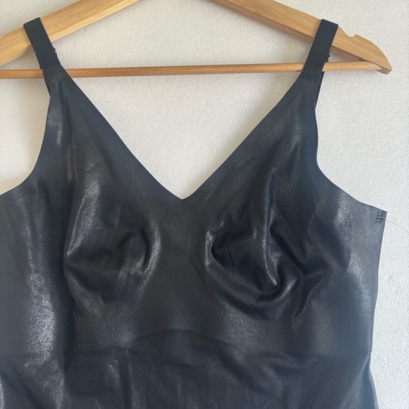 Knix Paypaya Black Box Thong Bodysuit Leather Shiny Size XL New - Picture 2 of 15